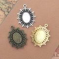 Small Oval Vine Filigree Pendant Trays in Three Finishes view 2
