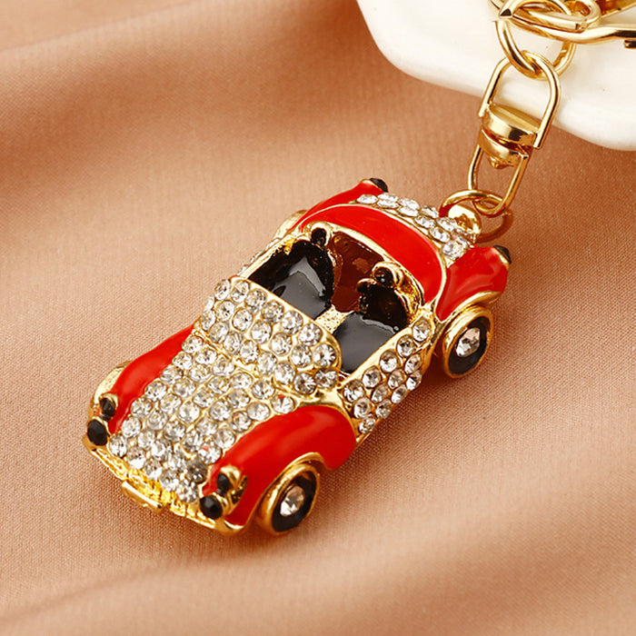 Mixed Jeweled Convertible Cute Car and Supercar Keychains in Fourteen Styles