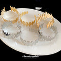 Irregular Geometric Open Cuff Bangles Gold Silver Metal view 4