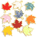 Colorful Maple Leaf Enamel Metal Charms, 18 Colorways view 3