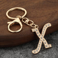 Gold-Tone A-Z Letter Keychain With Clear Stones And Lobster Clasp view 6