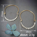 Two Tone Beaded Open Hoop Earrings Polished Metal Jewelry view 4
