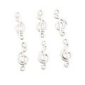 Silver Tone Treble Clef Music Note Charms with Top Loops view 5