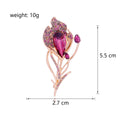 Pink Feather Crystal Two Designs Metal Brooch Pin for Jackets and Lapels view 2