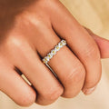 Daisy Flower Half-Eternity Ring In Silver And Gold Tones view 4
