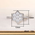 Silver Hexagram Star Clear CZ Cluster Band Ring Style view 5