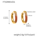 Slim Crystal Hoop Earrings in Seven Gold Tone Color Styles view 11