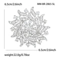 Crystal Sunburst Flower Brooch In 2 Styles With Polished Metal Details view 4