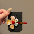 Acetate Multicolor Flower Duckbill Hair Clip Red Bar view 6
