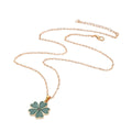 Gold Chain Five-Petal Enamel Flower Pendant Necklace 3 Colors view 5