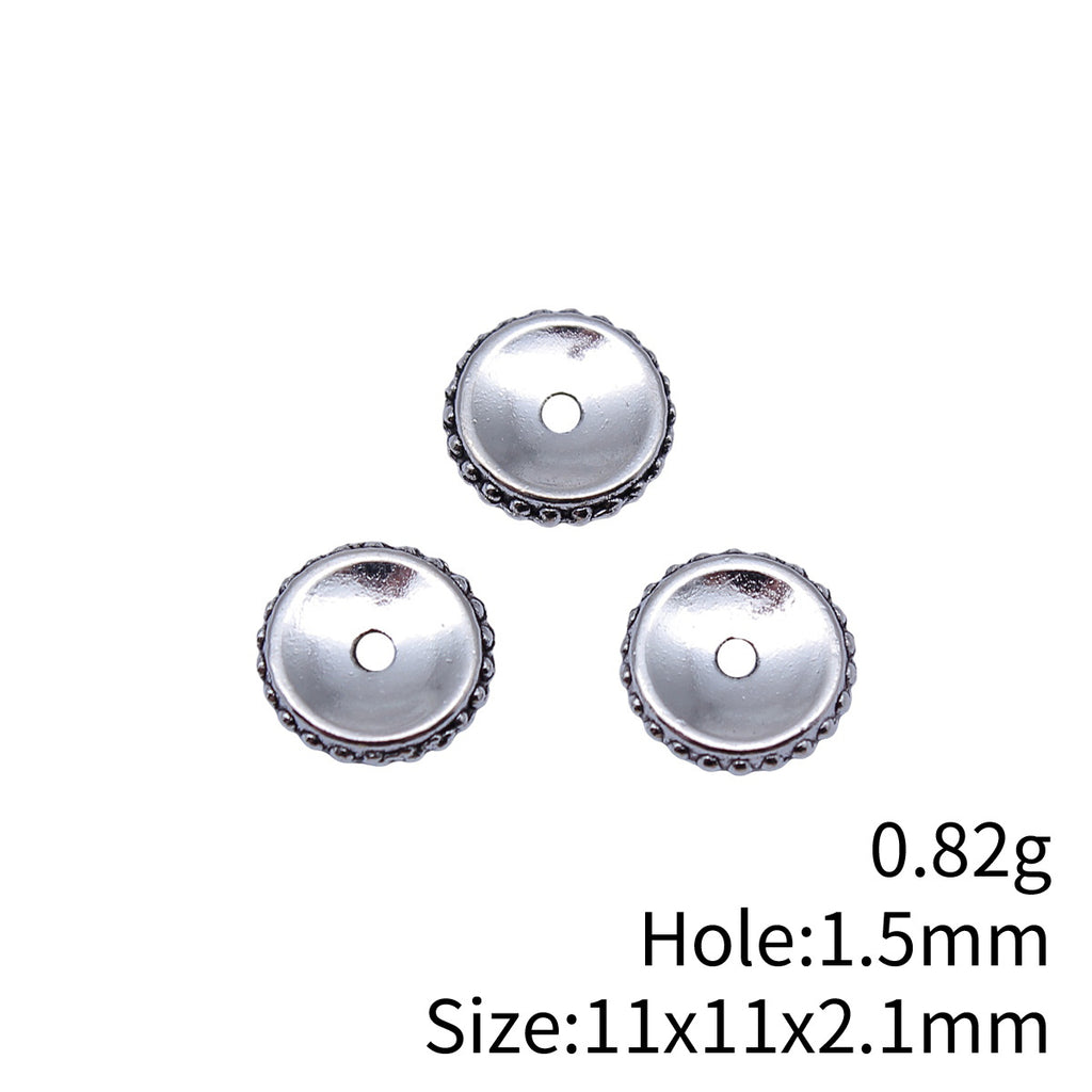 11x11x2.1mm 0.82g Antique Silver Zinc Alloy Round Disc Spacer Beads for European Style Jewelry Making