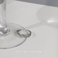 Silver Tone Multi Band Clear Stone Flower Open Adjustable Ring view 4