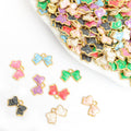 Colorful Enamel Bow Jewelry Components For DIY Earrings And Bracelets Charms view 1