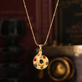 Gold Stainless Steel Spiral Pendant Necklace Multicolor Oil Drip view 2