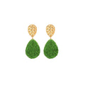 Six Color Woven Teardrop Gold Tone Dangle Earrings view 5