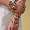 Silk Scarf Braided Heart Necklace and Bracelet in Twenty Four Styles view 3