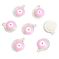 Colorful Round Rhinestone Evil Eye Pendant Charms in 12 Styles view 3