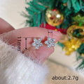 Silver Tone Five Petal Clear CZ Flower Stud Earrings view 4