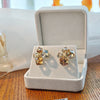 Amber Cube Studs