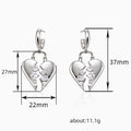 Silver Tone Broken Heart Crystal Hoop Drop Earrings view 4