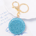 Rhinestone Smiley Face Keychain Gold Ring Braided Cord 15 Styles view 3