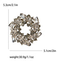 Colorful Crystal Wreath Brooch With Polished Metal And Sculpted Decorative Details view 10