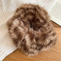 Fluffy Faux Fur Scrunchie Hair Ties Five Mottled Colors view 7