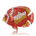 Crystal Pave Tropical Fish Brooch Yellow Blue Red Styles view 1