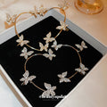 Butterfly Ear Cuff With Crystal Hoop and Vine Detail view 4