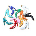 Colorful Polka Dot High Heel Shoe Enamel Charms for Jewelry Making view 5