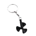 Three-Blade Propeller Metal Keychain, Black or Silver view 4