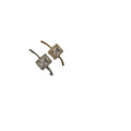 Gold Tone Square Clear Crystal Halo Ring With Textured Band view 5