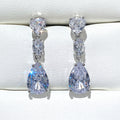 Heart Stud Teardrop Drop Earrings Pink Yellow Blue Clear view 2