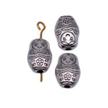 Antique Silver Double Sided Nesting Doll Metal Bead view 4