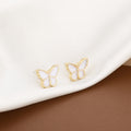 Gold Rim Butterfly Petite Small Stud Earrings in Four Colors view 4
