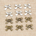 Small Bow Charms in Antique Bronze and Silver for Jewelry Making view 4