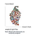 Crystal Peacock Brooch In 6 Color Variants For Jackets and Scarves view 10