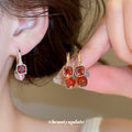 Multicolor Crystal Charm Hoop Earrings in Two Tones view 2