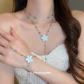 Enamel Flower Lariat Necklaces And Hand Chains Twelve Styles view 3