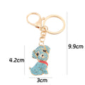 Rhinestone Sitting Puppy Keychain Red Collar 4 Colors view 3
