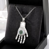 Green Silver Hamsa