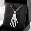 Gold and Silver Tone Eyeball Hamsa Pendant Necklaces view 3