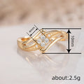 Gold Tone Rhombus Cluster Split Shank Ring Clear Stones Metal view 4