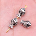 12x7mm 0.7g Antique Silver Zinc Alloy Fish Loose Metal Beads for DIY Bracelet Jewelry Making
