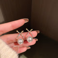 Gold Crystal Cross Pearl Stud Statement Earrings Pair view 6