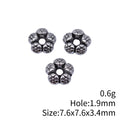 Flower Cluster Silver Tone Small Hole Spacer Beads view 3