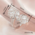 Silver Open Wing Petal CZ Ring Purple White Red Blue view 4