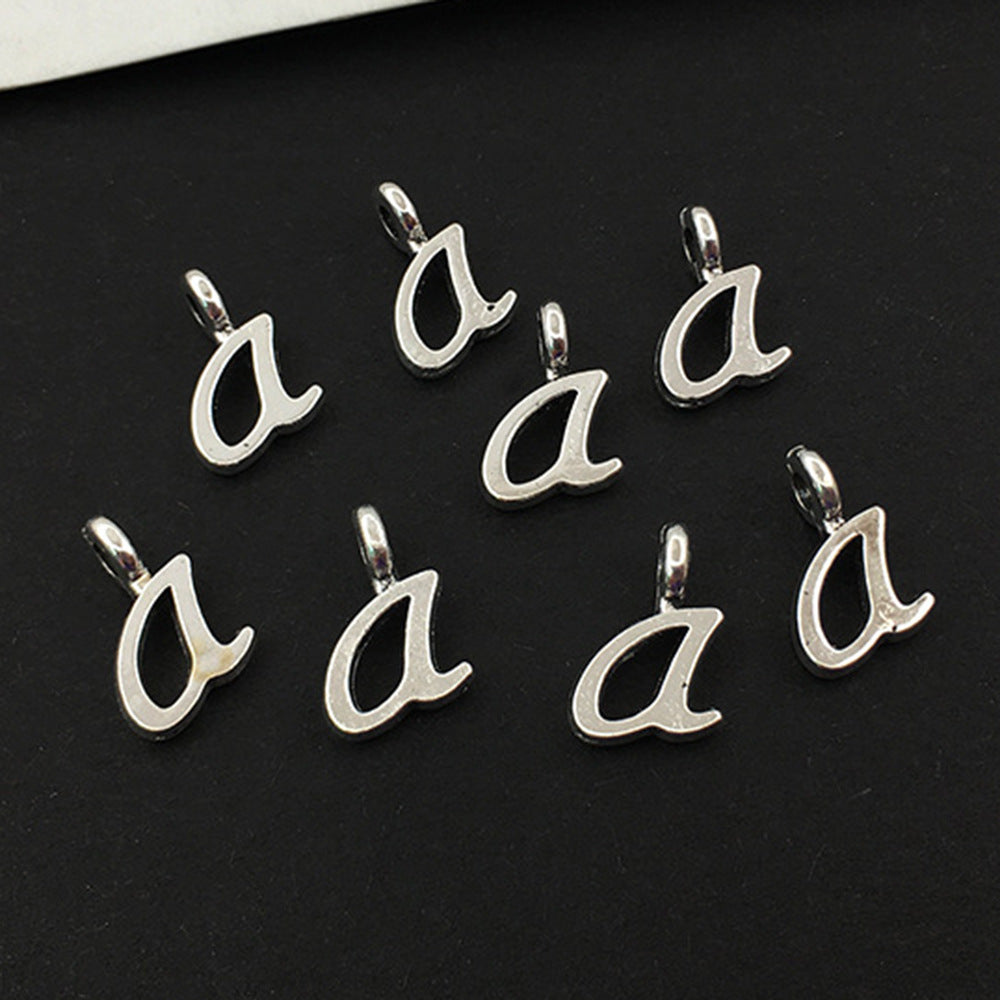 Tibetan Silver Zinc Alloy English Letter Charm Pendant for DIY Bracelet Jewelry Making