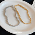 Irregular Textured Chain Necklace Fashion Jewelry Collection view 4