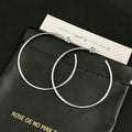 Silver Thin Open Hoop Earrings in Four Graduated Sizes view 9